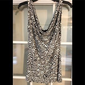 Norma kamali sleeveless leopard top
